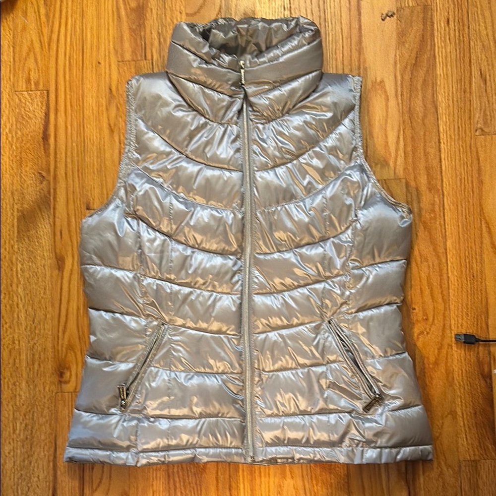 Women's Silver Puffer Vest